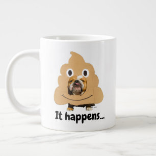 Grande Tasse Chien en en costume Emoji de la pop