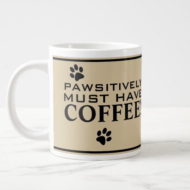 Grande Tasse Chien Paw Typographie Café Spécialité de Lover (Gauche)