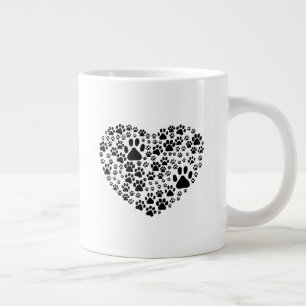 Grande Tasse Chien Paws, Chiot Paws, Animal Paws, Coeur, Animal
