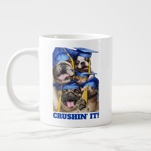 Grande Tasse Chiens et chats diplômés en photomaton (Gauche)