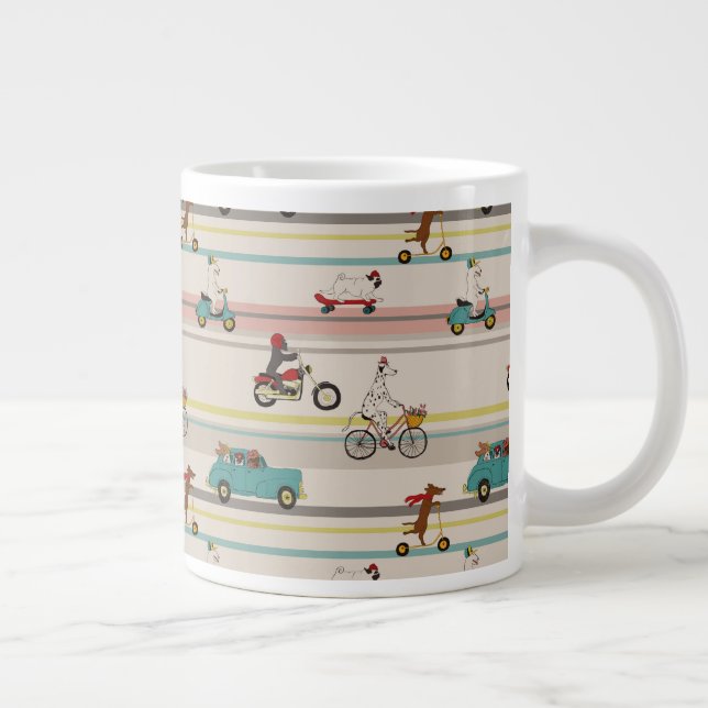 Grande Tasse Chiens se déplaçant dans les véhicules Motif (Droite)