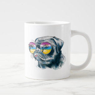 Grande Tasse Chiot de couleur aquarelle