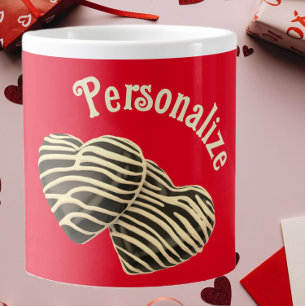 Grande Tasse Chocolat bonbon coeur rouge amour mignon