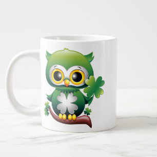 Grande Tasse Chouette bébé mignon St Patrick dessin animé