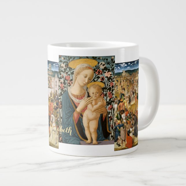 Grande Tasse Christ Portant la Croix Vierge et Enfant Jésus (Devant droit)