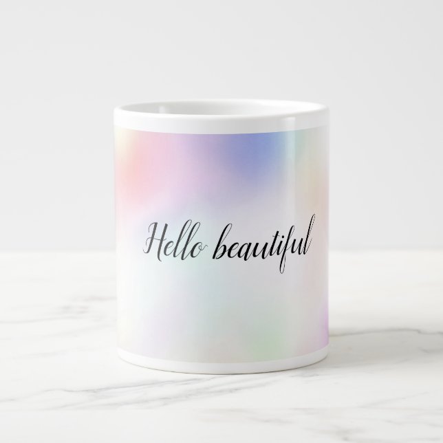 Grande Tasse Ciel arc-en-ciel rose unicorne violet (Devant)
