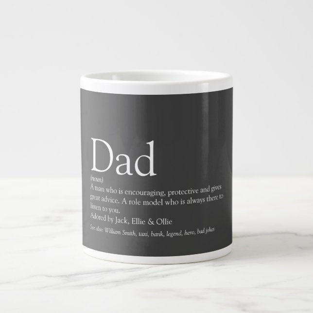 Grande Tasse Citation amusante Définition Papa (Devant)