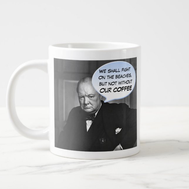Grande Tasse Citation humoristique du café Winston Churchill (Gauche)
