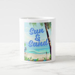Grande Tasse Citation inspirante Sun et Sand dessin animé poste