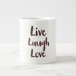 Grande Tasse Citation inspirante vintage Live Laugh Love