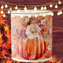 Citrouille orange automne plaid à fleurs chèque au