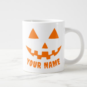 Grande Tasse Citrouille orange personnalisé Halloween Votre Nom