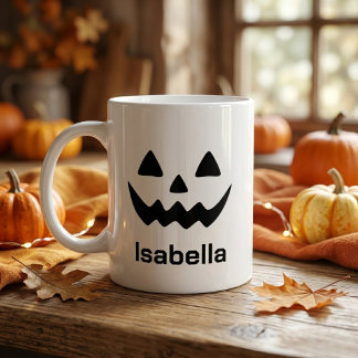 Grande Tasse Citrouille Personnalisée pour Halloween Visage de 