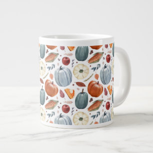 Grande Tasse Citrouilles d'automne et feuilles d'automne Motif