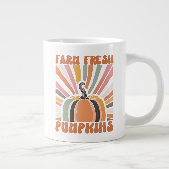 Grande Tasse Citrouilles frais de la ferme rétro (Droite)