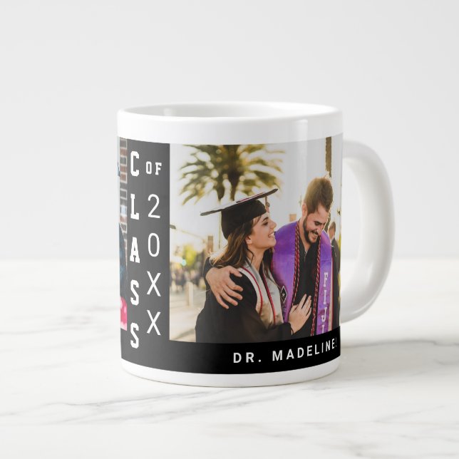 Grande Tasse Classe de 20XX Photo Graduation avec nom (Devant droit)