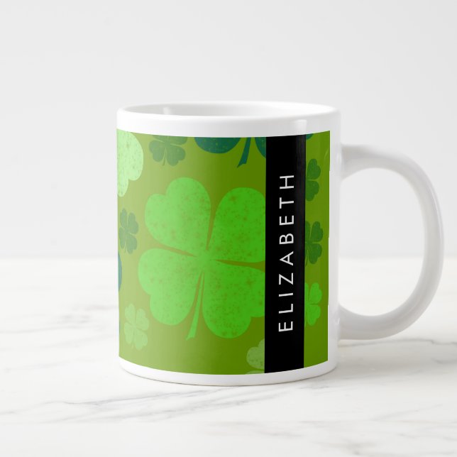 Grande Tasse Cloches Vertes, Cloches Lucky, Votre Nom (Droite)
