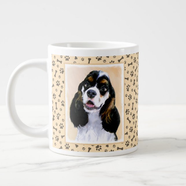 Grande Tasse Cocker Spaniel (Parti) Peinture - Art Chien origin (Gauche)