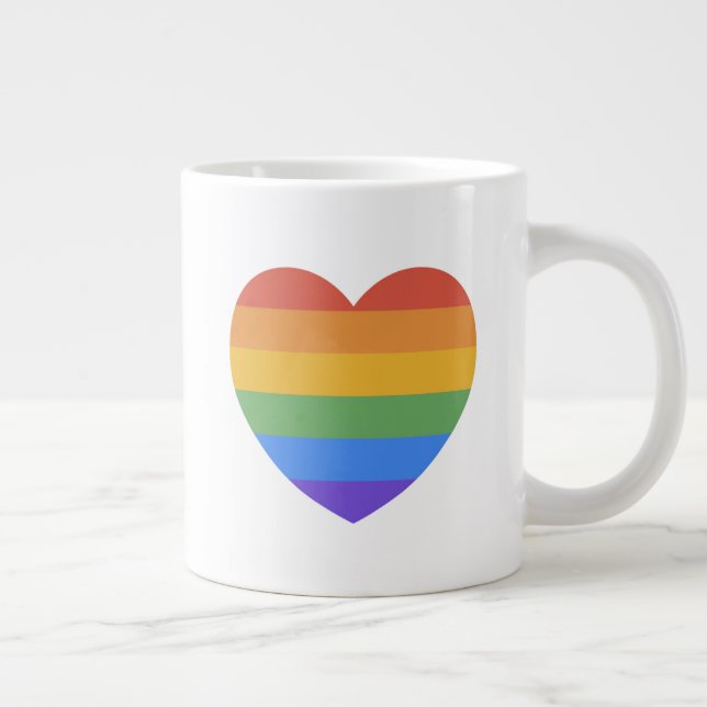 Grande Tasse Coeur arc-en-ciel (Droite)
