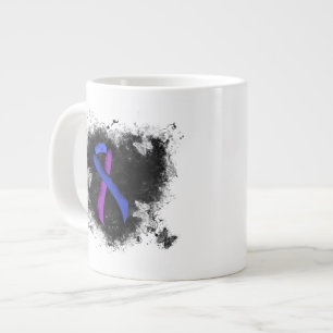 Grande Tasse Coeur de pontage bleu et violet