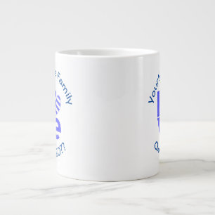 Grande Tasse Coeur du drapeau grec en bleu LOVE