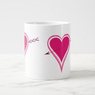 Grande Tasse Cœur & Flèche-Raspberry
