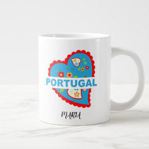 Grande Tasse Coeur portugais joyeux