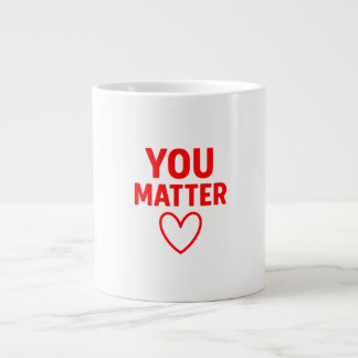 Grande Tasse Cœur Rouge « Vous Comptez » Positivité