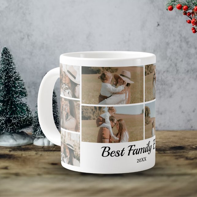 Grande Tasse Collage de photos familiales - 10 photos Texte per (Créateur téléchargé)