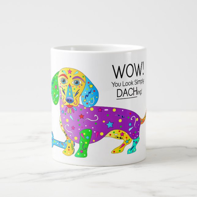 Grande Tasse Collection de kaléidoscopes colorés pour chien Dac (Devant)