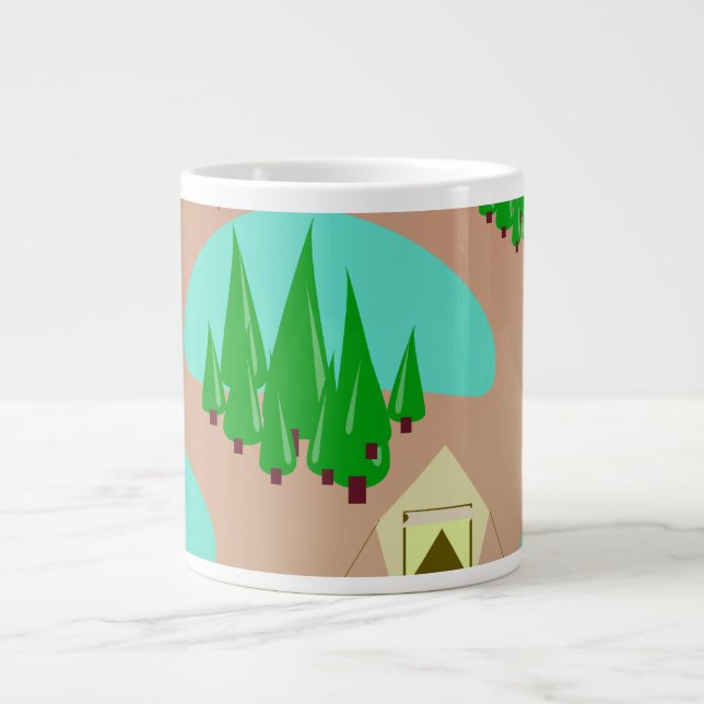 Grande Tasse Come Go Camping Rétro Style Motif (Devant)