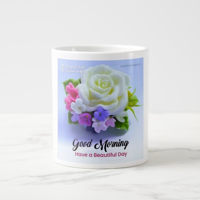 Grande Tasse "Commencez votre journée par nos bons voeux du mat (Devant)