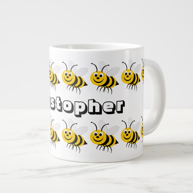 Grande Tasse Conception d'abeilles (Devant droit)
