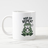Conception de café de grenouille drôle Hop Sip Rep