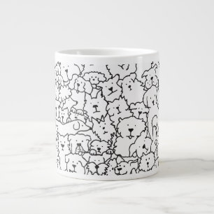 Grande Tasse Conception de gribouillis de chien dessiné à la ma