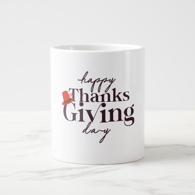 Grande Tasse Conception de jour bon thanksgiving (Devant)