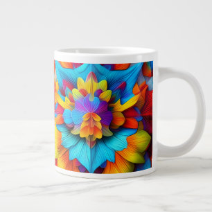 Grande Tasse Conception de Mandala Florale colorée