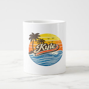 Grande Tasse Conception de nom Kyle Retro Sunset