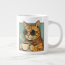Conception de style rétro pour café Cool Cat pour