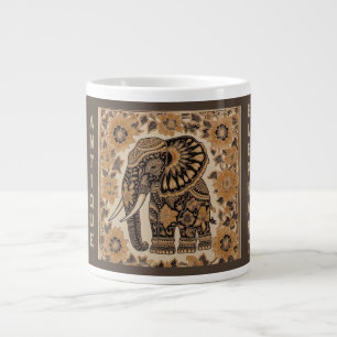 Grande Tasse Conception de style vintage éléphant batik, Elépha
