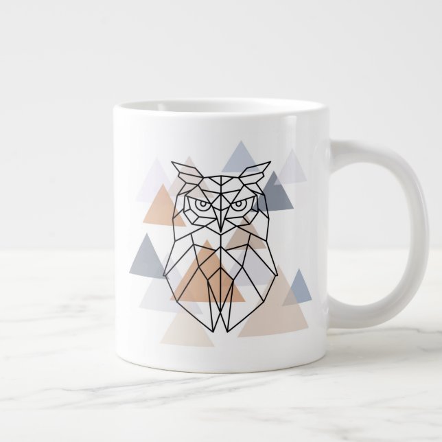 Grande Tasse Conception géométrique de la Chouette (Droite)