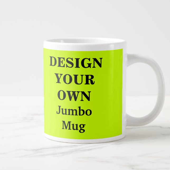 Grande Tasse Concevez votre propre lueur Jaune Fluorescent Jaun (Droite)