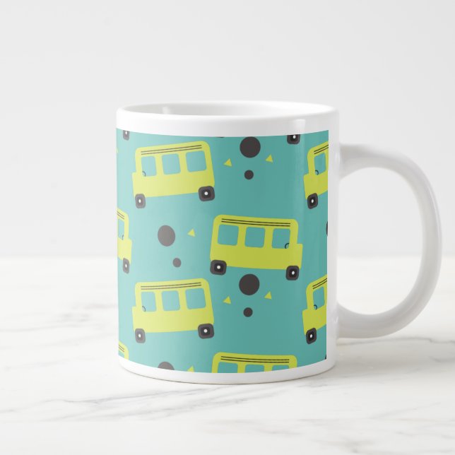 Grande Tasse Conducteur de bus scolaire Confetti Jaune Enseigna (Droite)