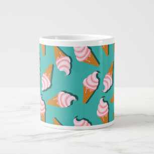 Grande Tasse Congés gaufres crème glacée et motif de yaourt con