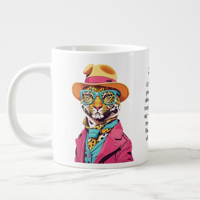 Grande Tasse Conseil Drôle D'Un Leopard (Gauche)