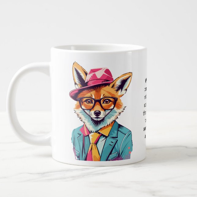 Grande Tasse Conseil Drôle D'Un Renard (Gauche)