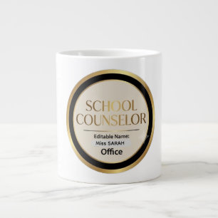 Grande Tasse Conseiller Scolaire Moderne Neutre Noir Beige Or
