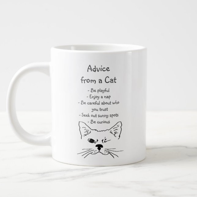Grande Tasse Conseils de Winking Cat amusant Humour animal (Gauche)