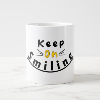 Grande Tasse Continuez à sourire avec le logo heureux