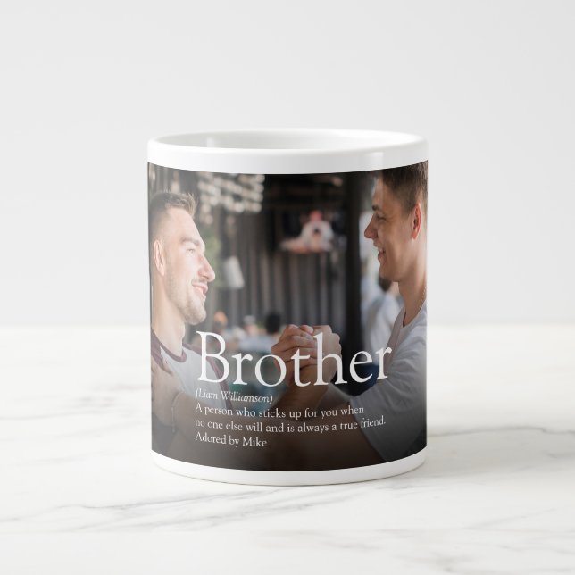 Grande Tasse Cool moderne amusant photo Meilleur Frère Jamais D (Devant)